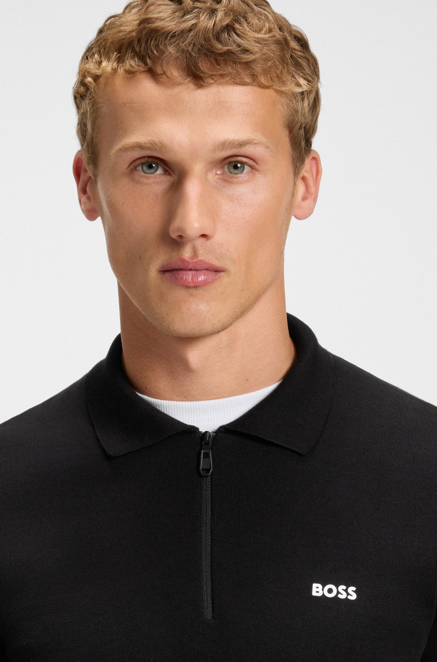 Regular-Fit Baumwoll-Pullover mit Polokragen