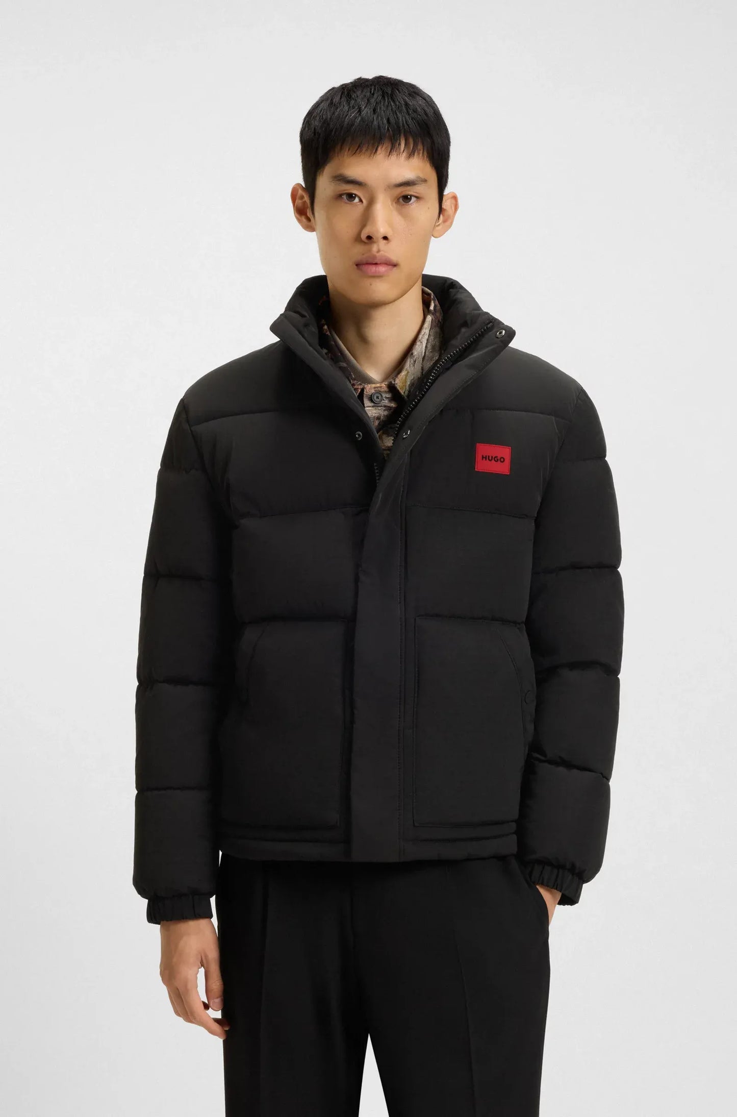 Wasserabweisende Steppjacke mit Logo-Patch