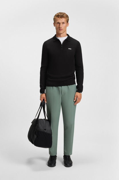 Regular-Fit Baumwoll-Pullover mit Polokragen