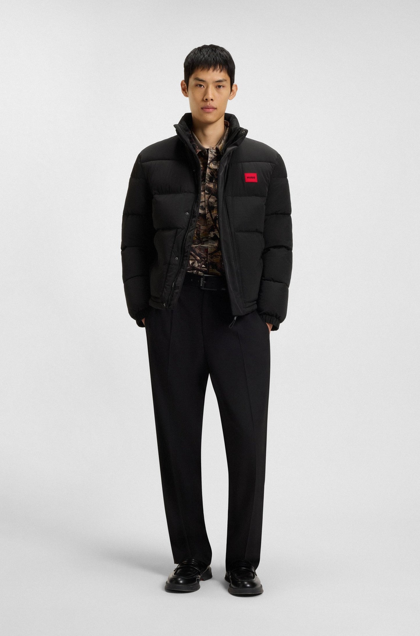 Wasserabweisende Steppjacke mit Logo-Patch