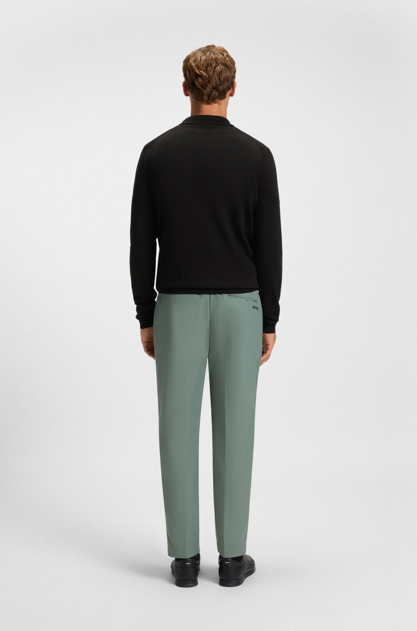 Regular-Fit Baumwoll-Pullover mit Polokragen