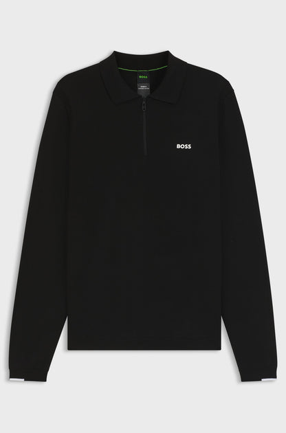 Regular-Fit Baumwoll-Pullover mit Polokragen