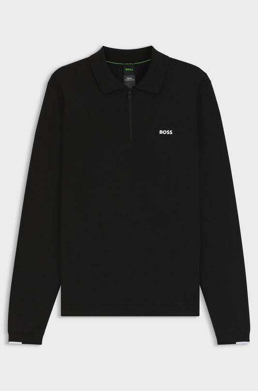 Regular-Fit Baumwoll-Pullover mit Polokragen