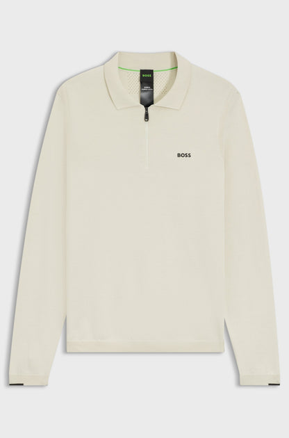 Regular-Fit Baumwoll-Pullover mit Polokragen