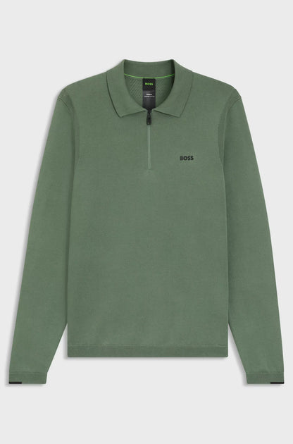 Regular-Fit Baumwoll-Pullover mit Polokragen