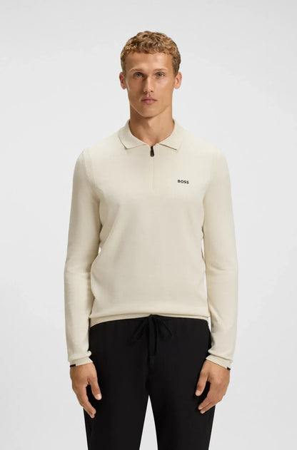 Regular-Fit Baumwoll-Pullover mit Polokragen