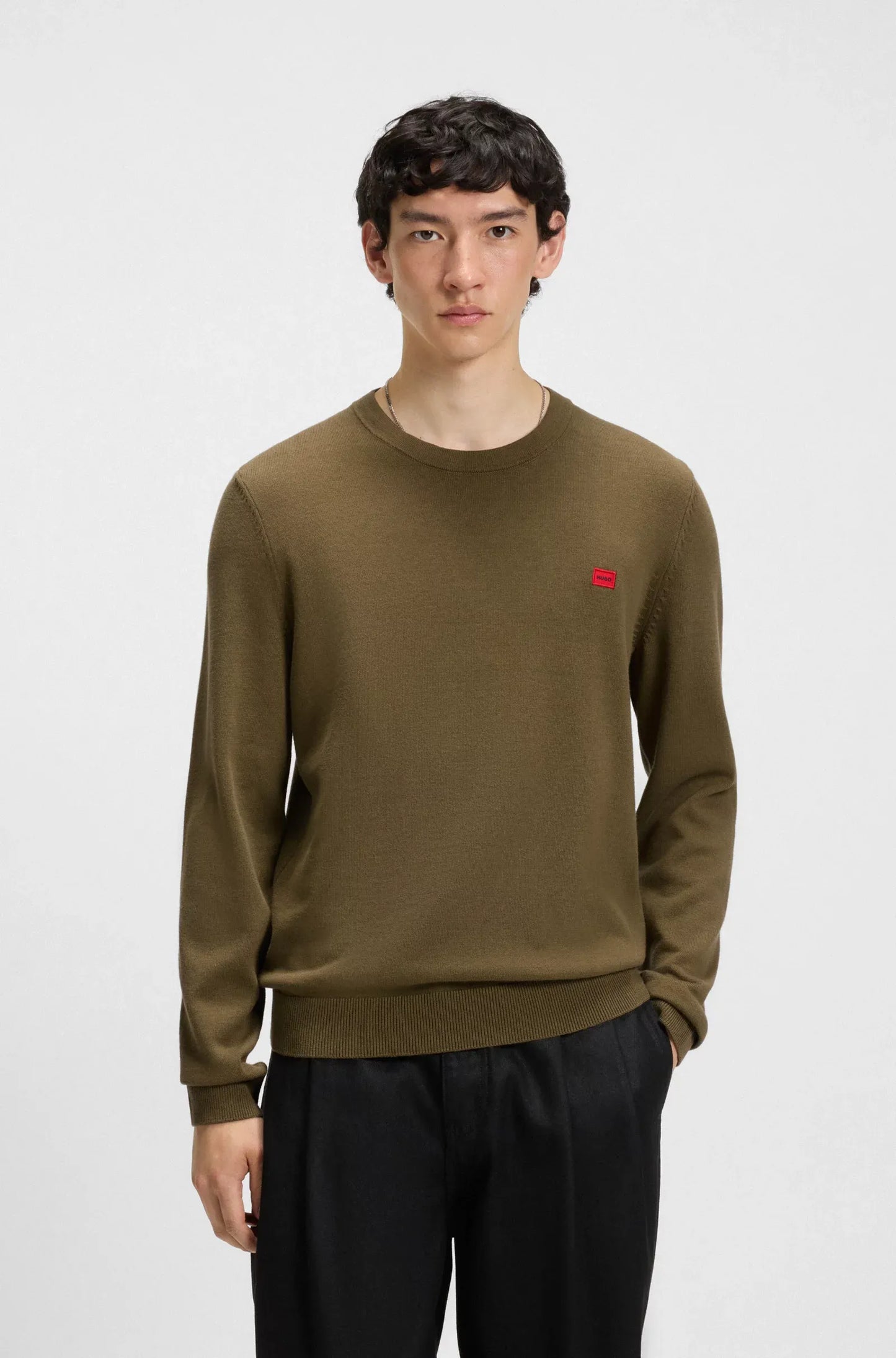 Pullover aus Baumwolle mit rotem Logo-Label