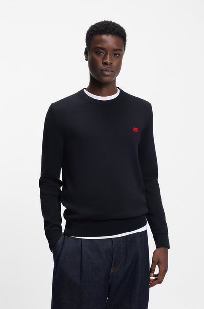 Pullover aus Baumwolle mit rotem Logo-Label