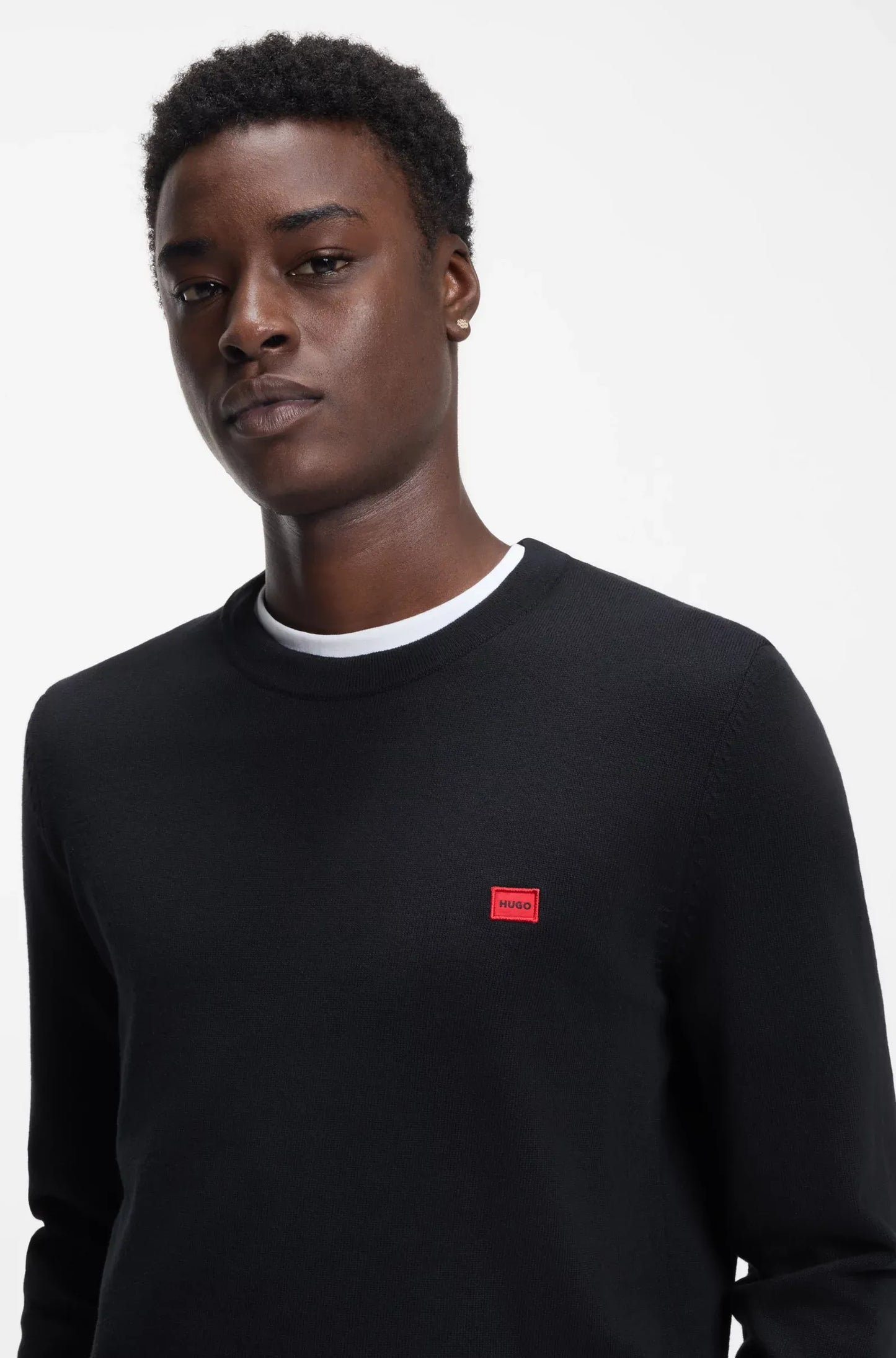 Pullover aus Baumwolle mit rotem Logo-Label