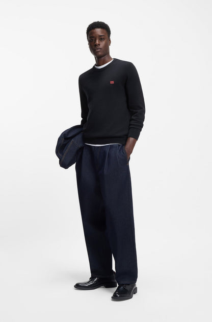 Pullover aus Baumwolle mit rotem Logo-Label