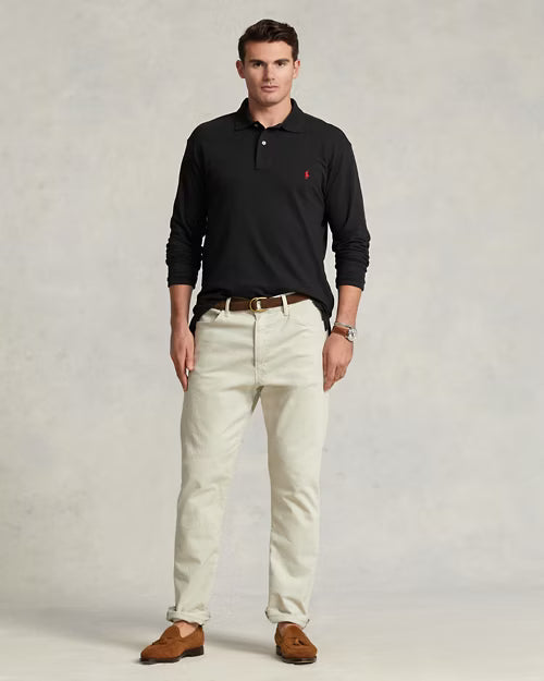 Langärmliges Piqué-Poloshirt