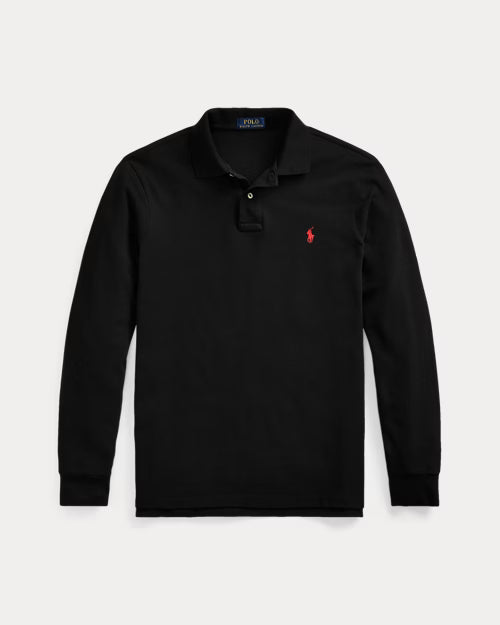 Langärmliges Piqué-Poloshirt